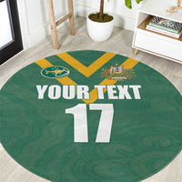 Custom Australia Rugby Round Carpet Sporty Style