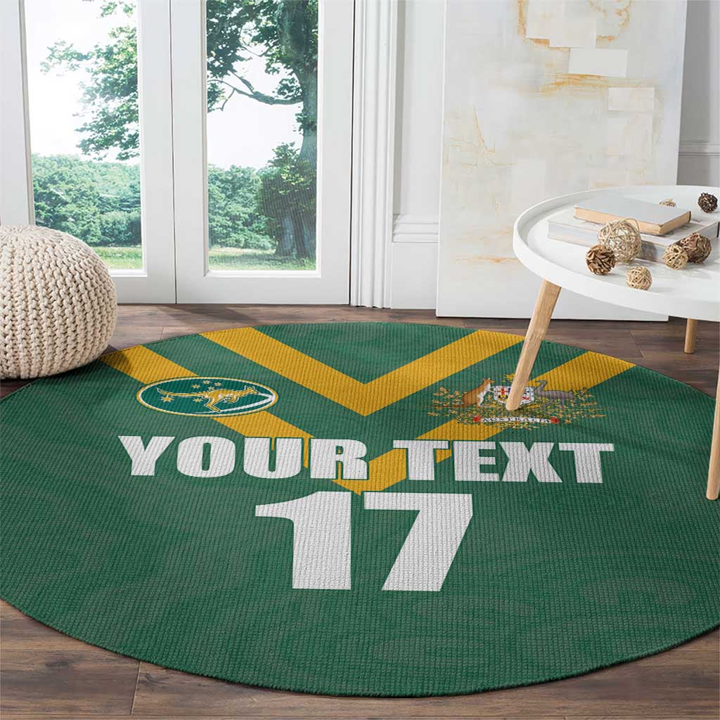 Custom Australia Rugby Round Carpet Sporty Style