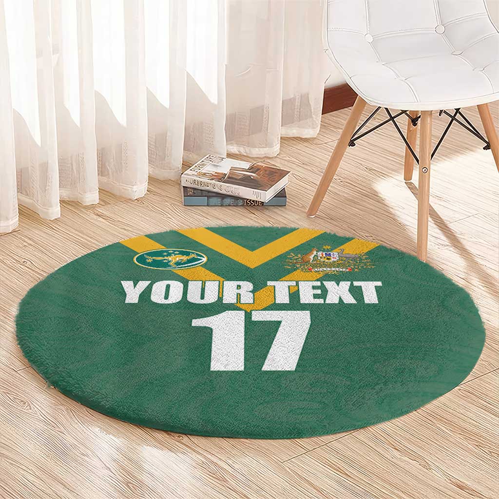 Custom Australia Rugby Round Carpet Sporty Style