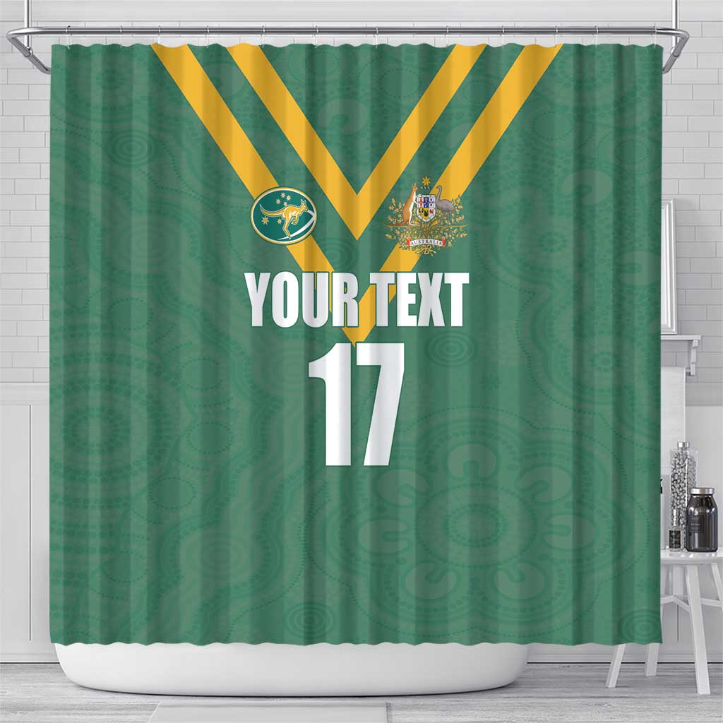 Custom Australia Rugby Shower Curtain Sporty Style