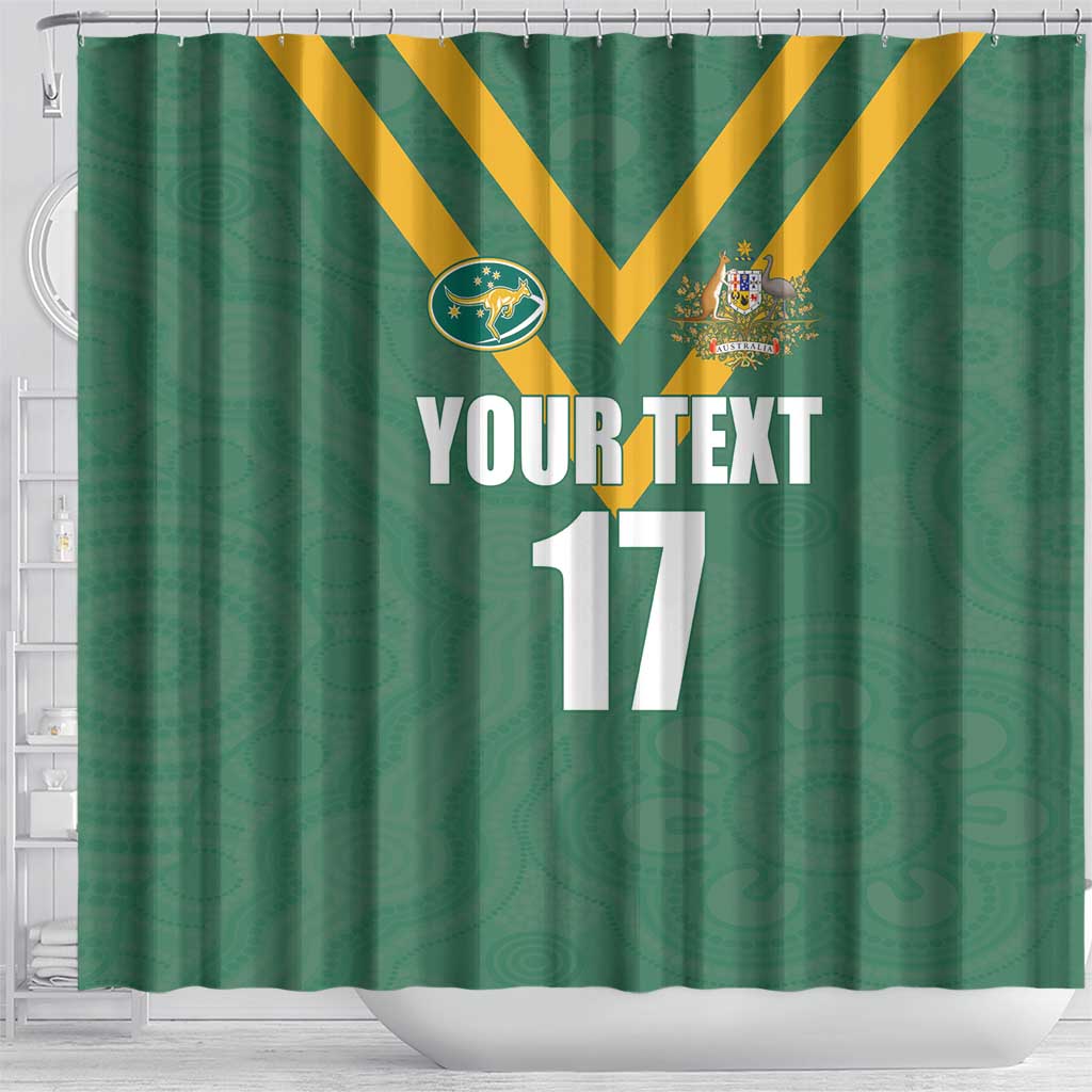 Custom Australia Rugby Shower Curtain Sporty Style