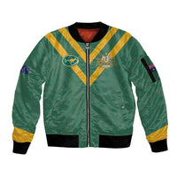 Custom Australia Rugby Sleeve Zip Bomber Jacket Sporty Style