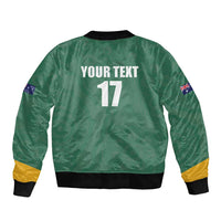 Custom Australia Rugby Sleeve Zip Bomber Jacket Sporty Style