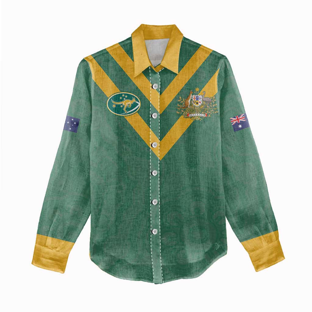 Custom Australia Rugby Women Casual Shirt Sporty Style