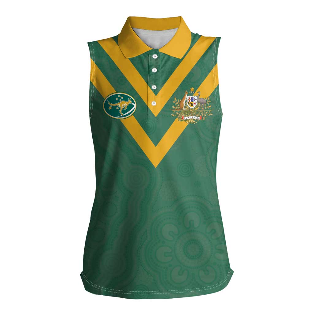 Custom Australia Rugby Women Sleeveless Polo Shirt Sporty Style