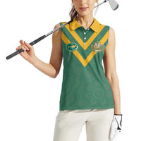 Custom Australia Rugby Women Sleeveless Polo Shirt Sporty Style