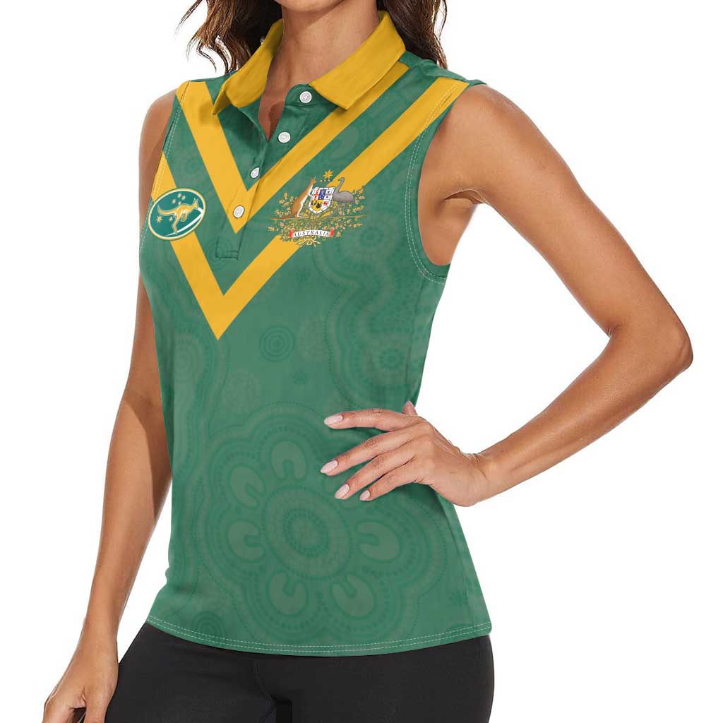 Custom Australia Rugby Women Sleeveless Polo Shirt Sporty Style