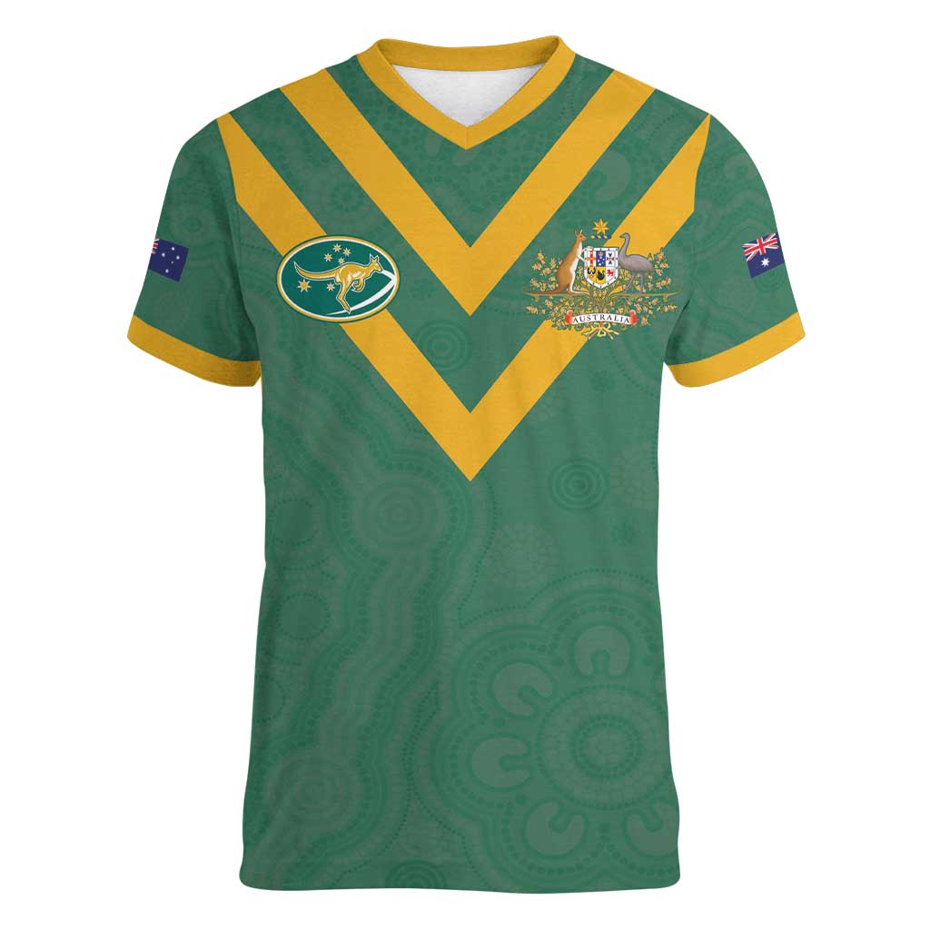 Custom Australia Rugby Women V-Neck T-Shirt Sporty Style