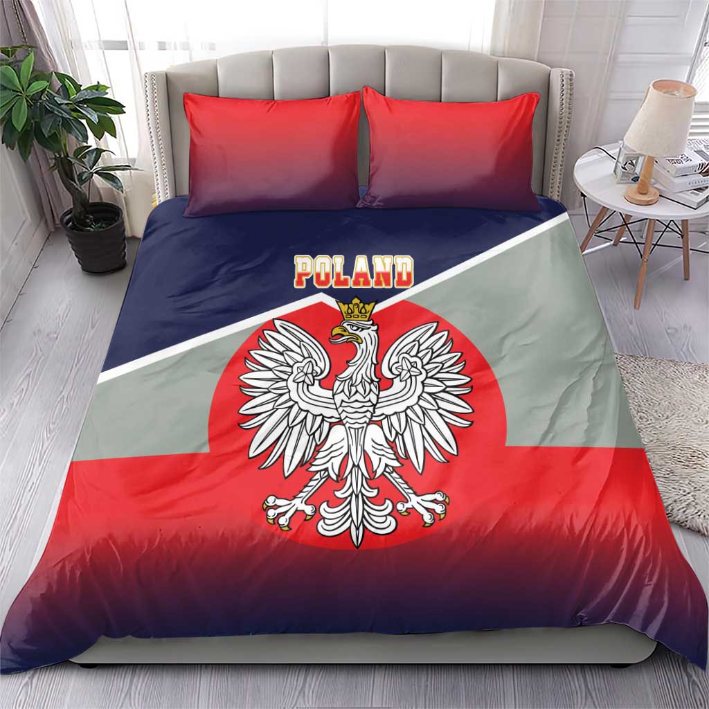 Poland Coat of Arms Bedding Set A white and Crowned Eagle