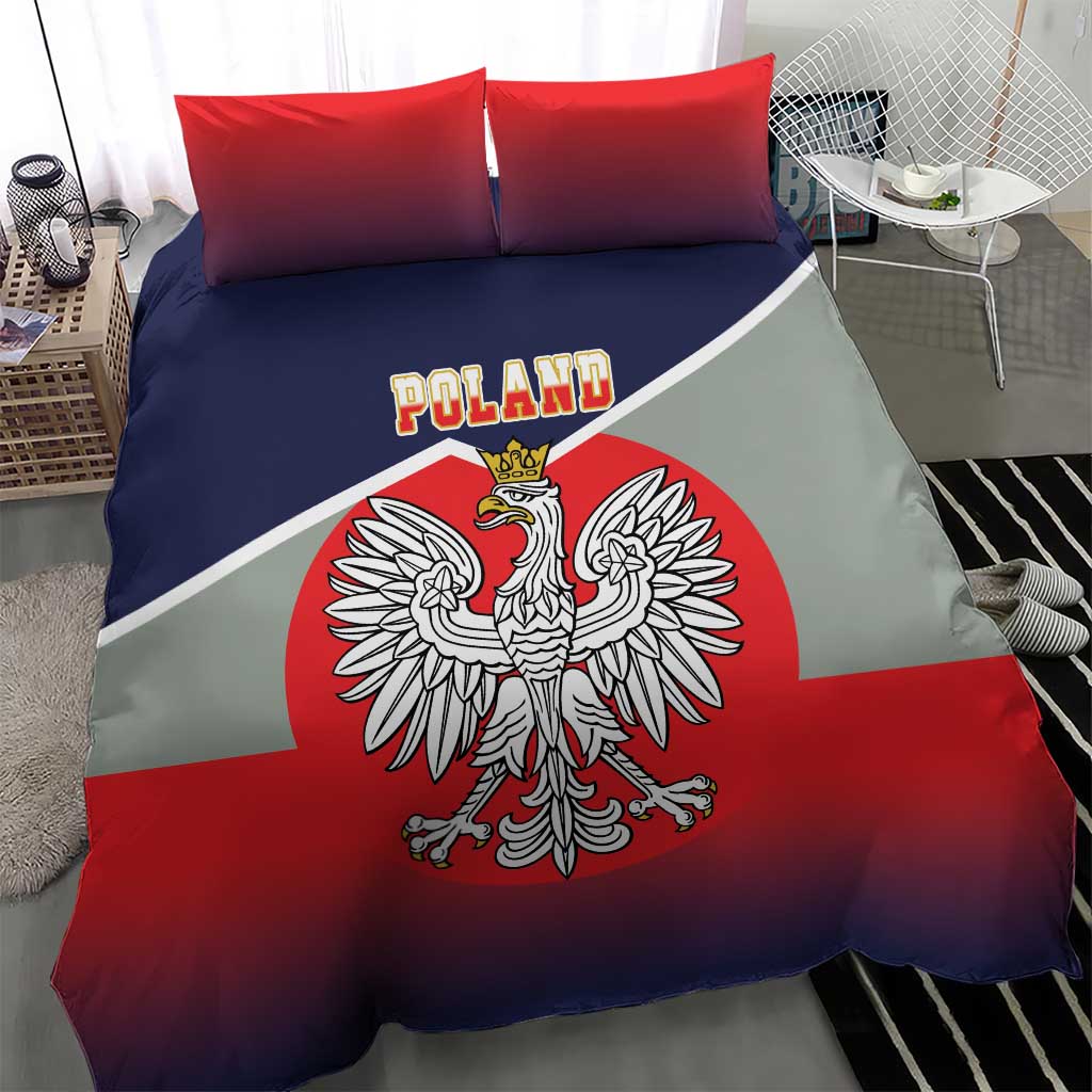 Poland Coat of Arms Bedding Set A white and Crowned Eagle