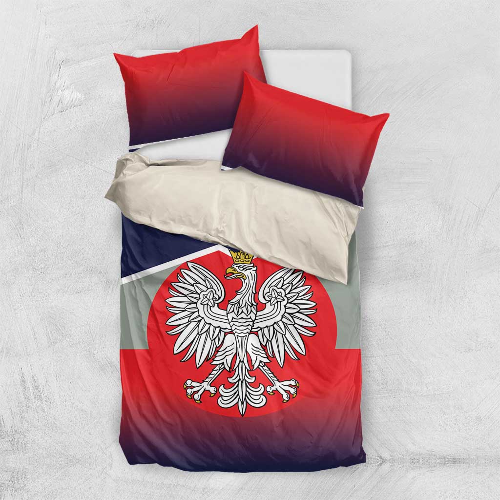 Poland Coat of Arms Bedding Set A white and Crowned Eagle