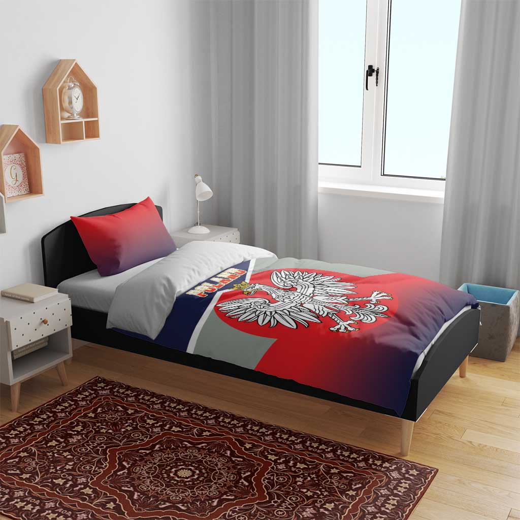 Poland Coat of Arms Bedding Set A white and Crowned Eagle