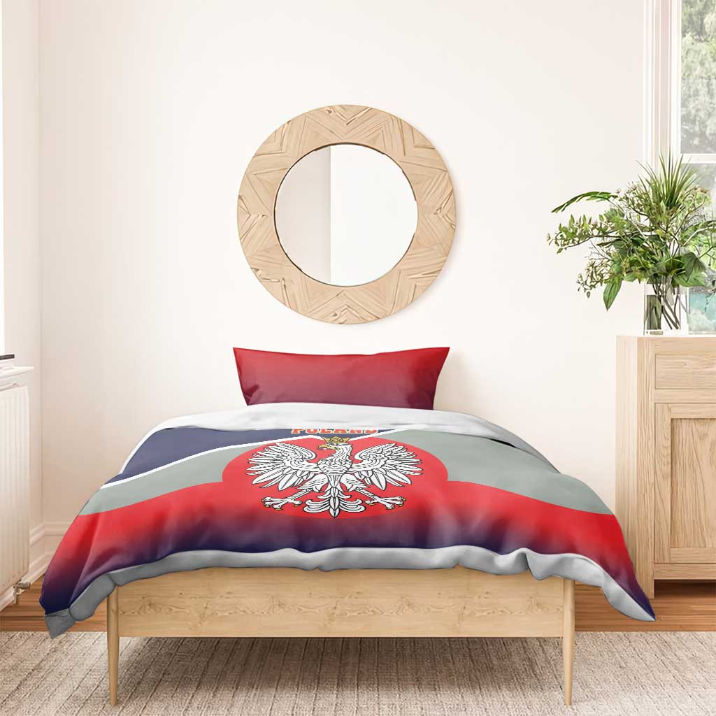 Poland Coat of Arms Bedding Set A white and Crowned Eagle