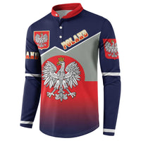 Poland Coat of Arms Button Sweatshirt A white and Crowned Eagle