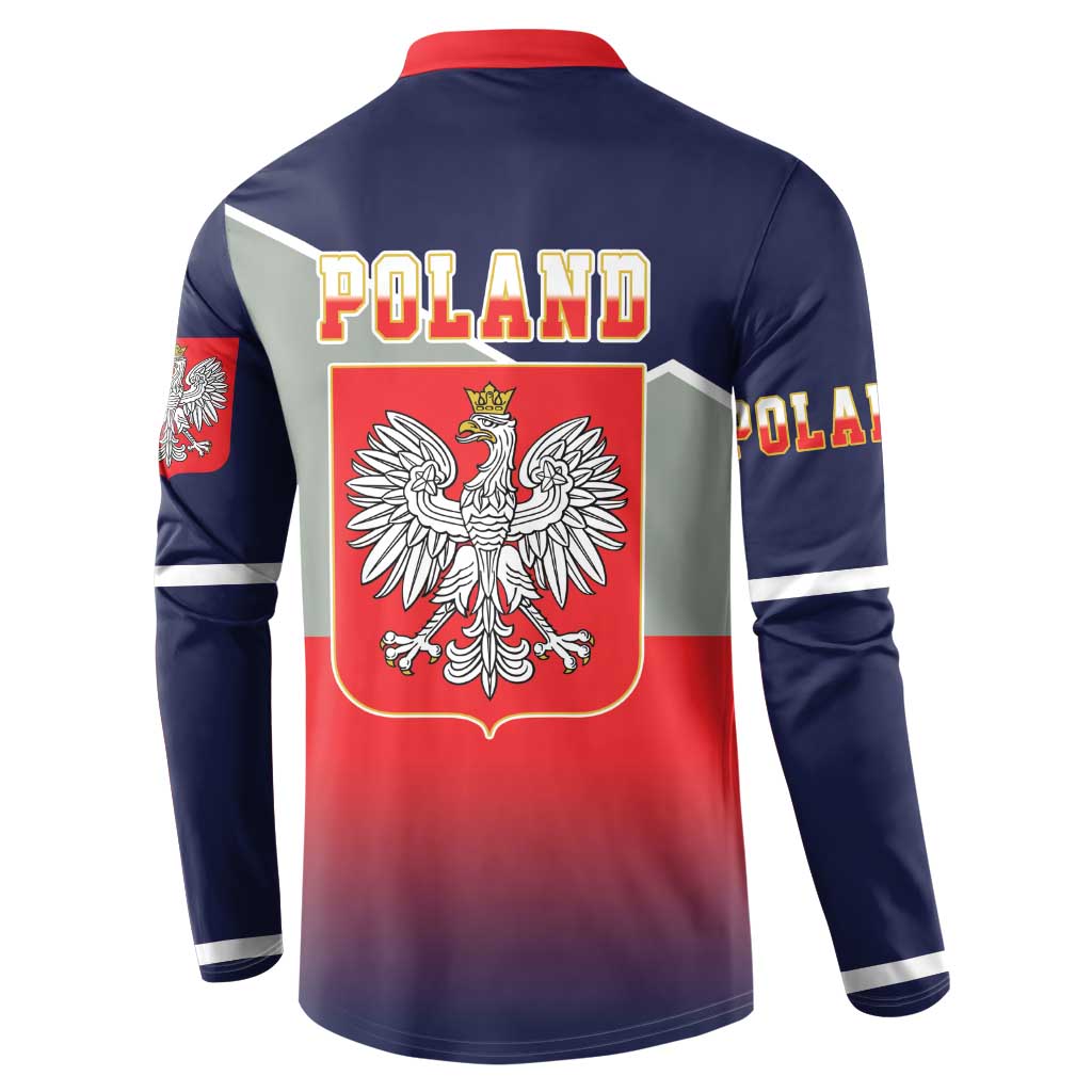Poland Coat of Arms Button Sweatshirt A white and Crowned Eagle