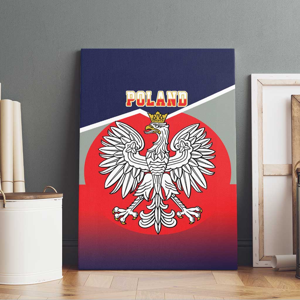 Poland Coat of Arms Canvas Wall Art A white and Crowned Eagle