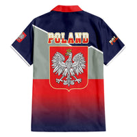 Poland Coat of Arms Family Matching Off The Shoulder Long Sleeve Dress and Hawaiian Shirt A white and Crowned Eagle