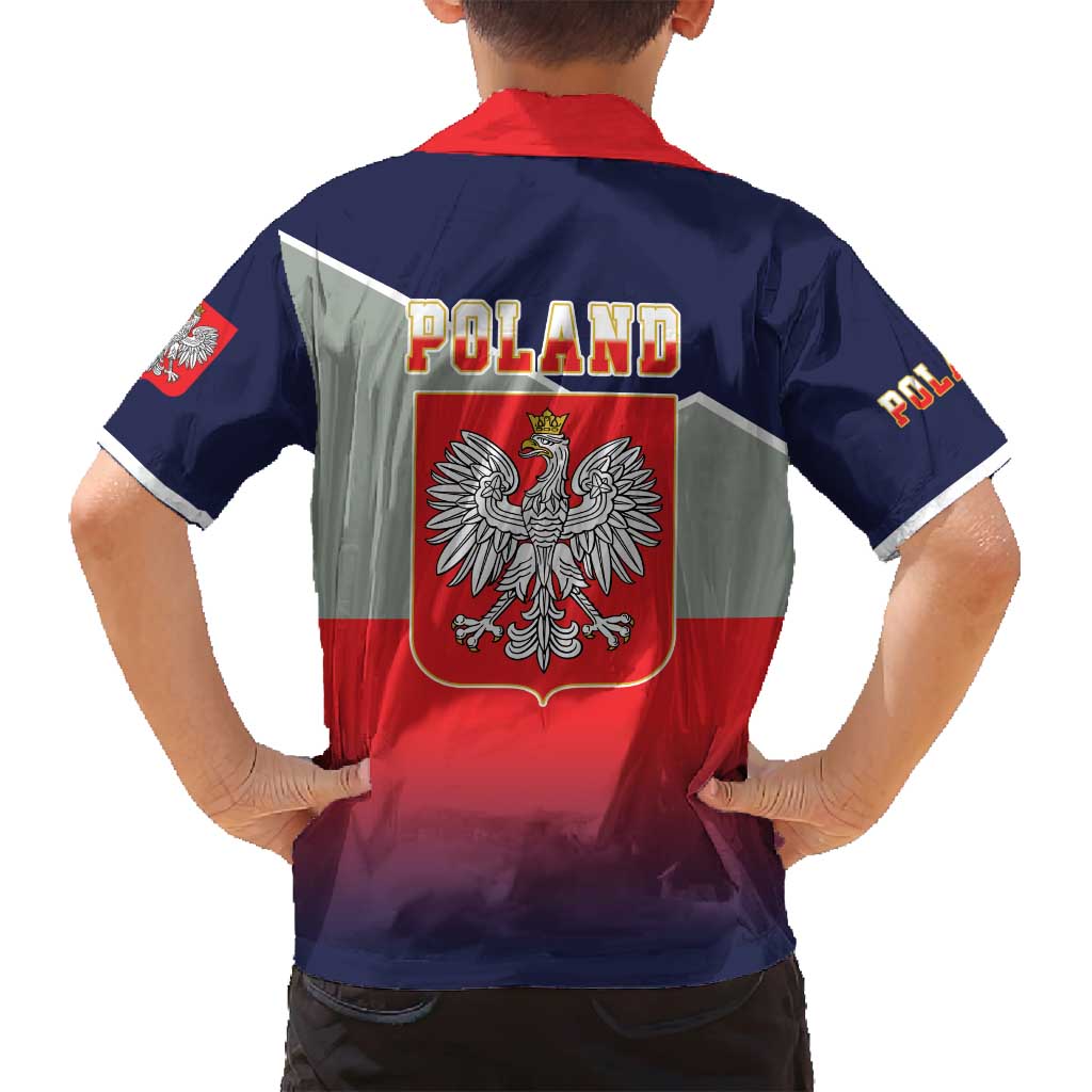 Poland Coat of Arms Family Matching Puletasi and Hawaiian Shirt A white and Crowned Eagle