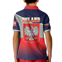 Poland Coat of Arms Kid Polo Shirt A white and Crowned Eagle