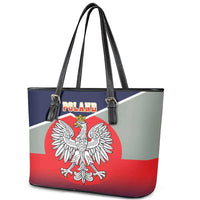 Poland Coat of Arms Leather Tote Bag A white and Crowned Eagle