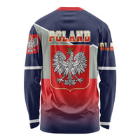 Poland Coat of Arms Long Sleeve Shirt A white and Crowned Eagle LT17 - Wonder Print Shop