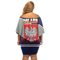 Poland Coat of Arms Off Shoulder Short Dress A white and Crowned Eagle LT17 - Wonder Print Shop