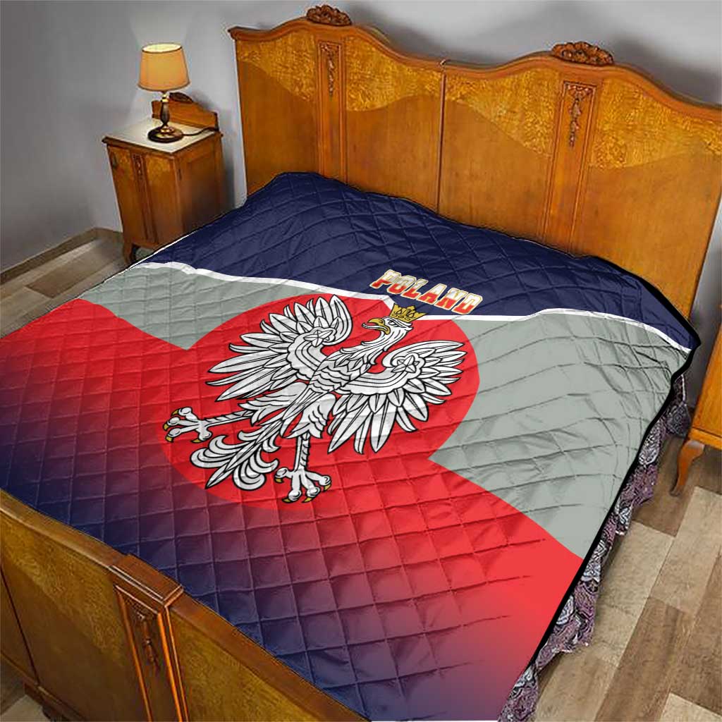 Poland Coat of Arms Quilt A white and Crowned Eagle LT17 - Wonder Print Shop