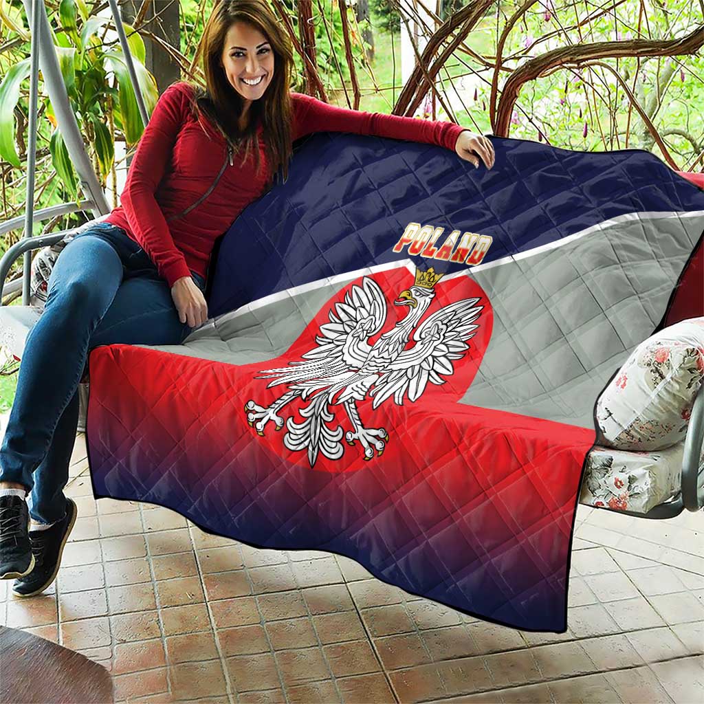 Poland Coat of Arms Quilt A white and Crowned Eagle LT17 - Wonder Print Shop