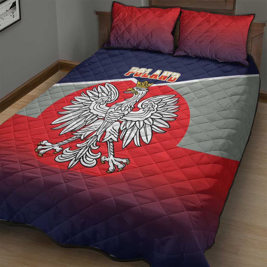 Poland Coat of Arms Quilt Bed Set A white and Crowned Eagle LT17 - Wonder Print Shop
