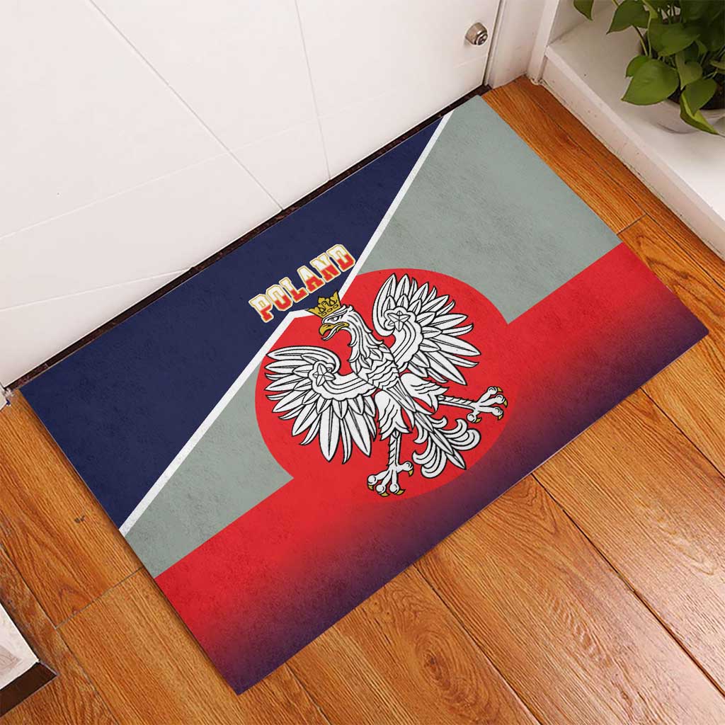Poland Coat of Arms Rubber Doormat A white and Crowned Eagle LT17 - Wonder Print Shop