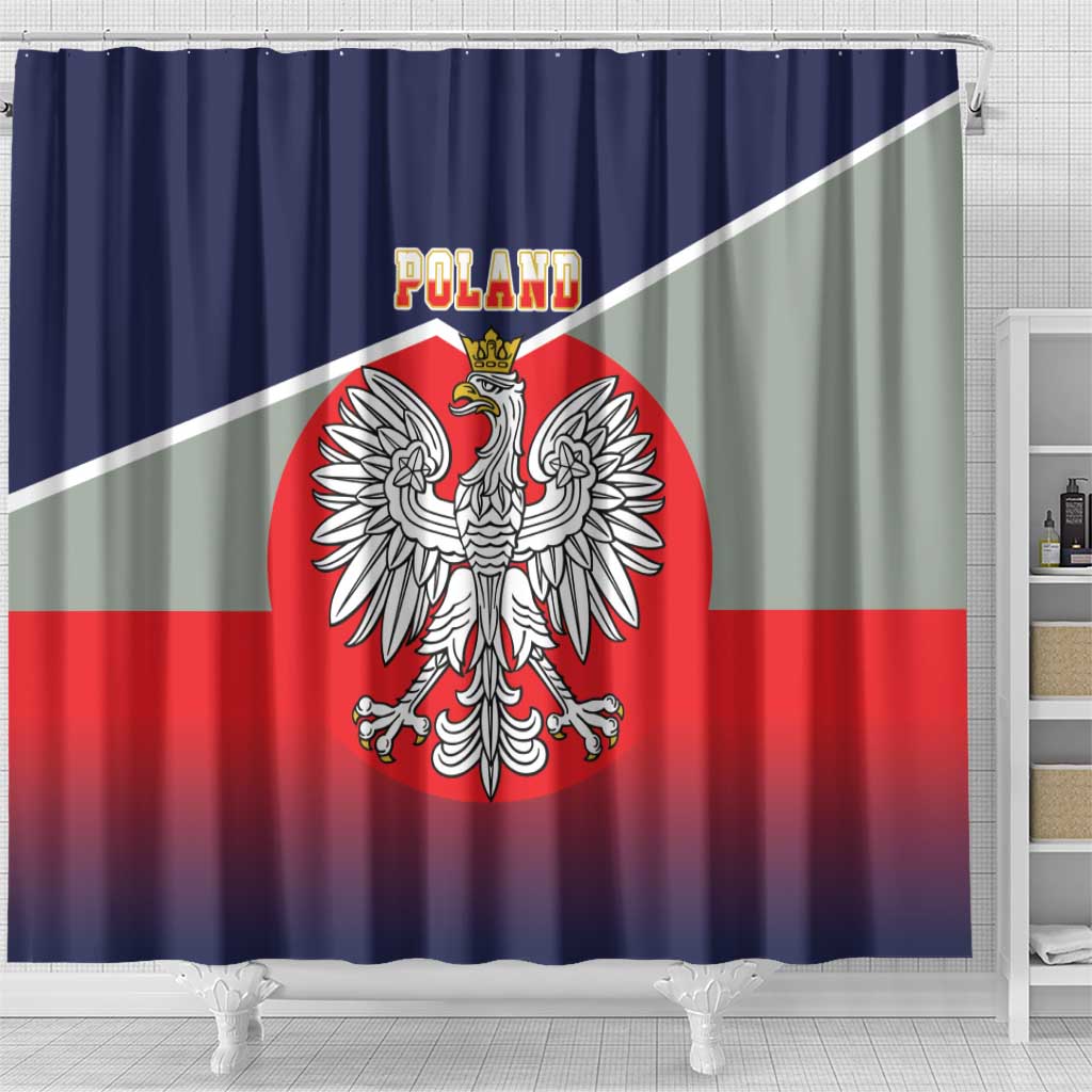 Poland Coat of Arms Shower Curtain A white and Crowned Eagle LT17 - Wonder Print Shop