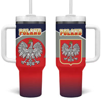 Poland Coat of Arms Tumbler With Handle A white and Crowned Eagle LT17 - Wonder Print Shop