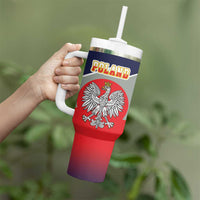 Poland Coat of Arms Tumbler With Handle A white and Crowned Eagle LT17 - Wonder Print Shop
