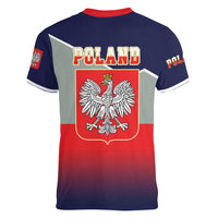 Poland Coat of Arms Women V-Neck T-Shirt A white and Crowned Eagle LT17 - Wonder Print Shop