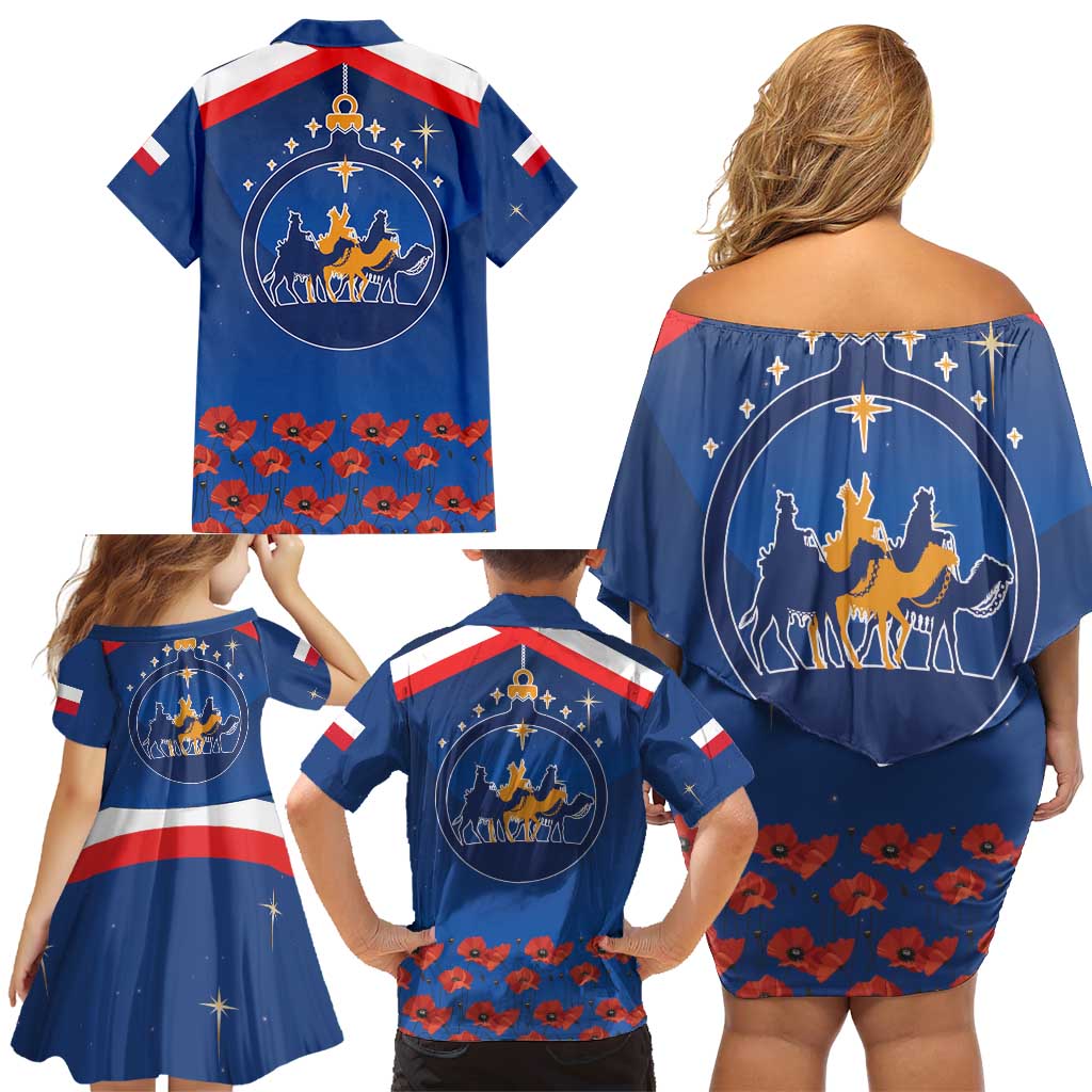 Poland Epiphany Family Matching Off Shoulder Short Dress and Hawaiian Shirt The Three Kings Day - Trzech Kroli