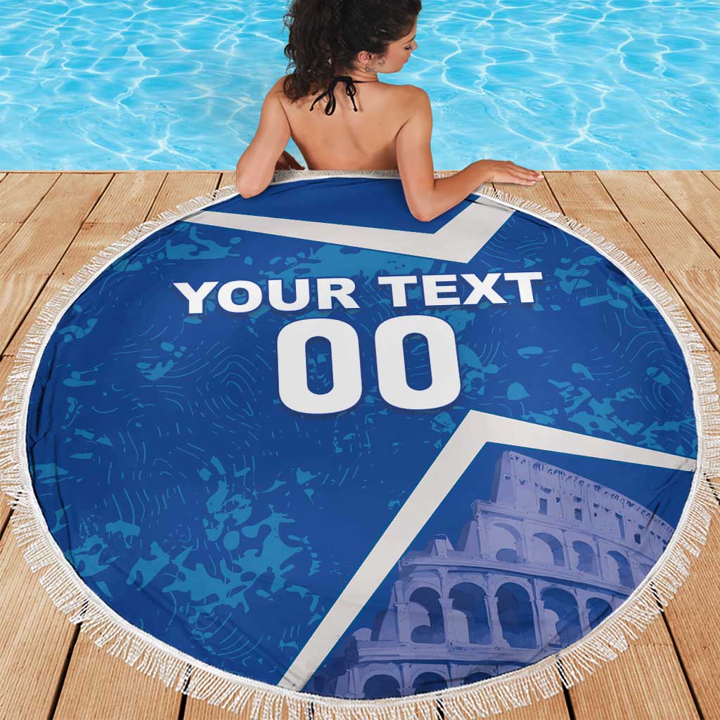 Custom Italy Football Beach Blanket With Colosseum - Wonder Print Shop