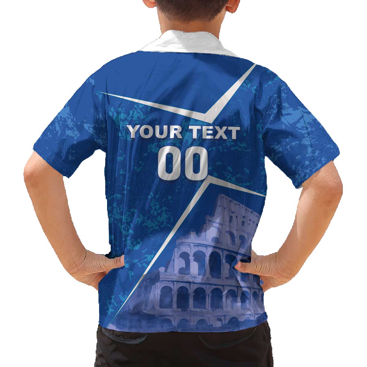 Custom Italy Football Family Matching Off Shoulder Short Dress and Hawaiian Shirt With Colosseum - Wonder Print Shop