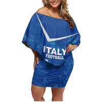 Custom Italy Football Family Matching Off Shoulder Short Dress and Hawaiian Shirt With Colosseum - Wonder Print Shop