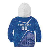 Custom Italy Football Kid Hoodie With Colosseum - Wonder Print Shop