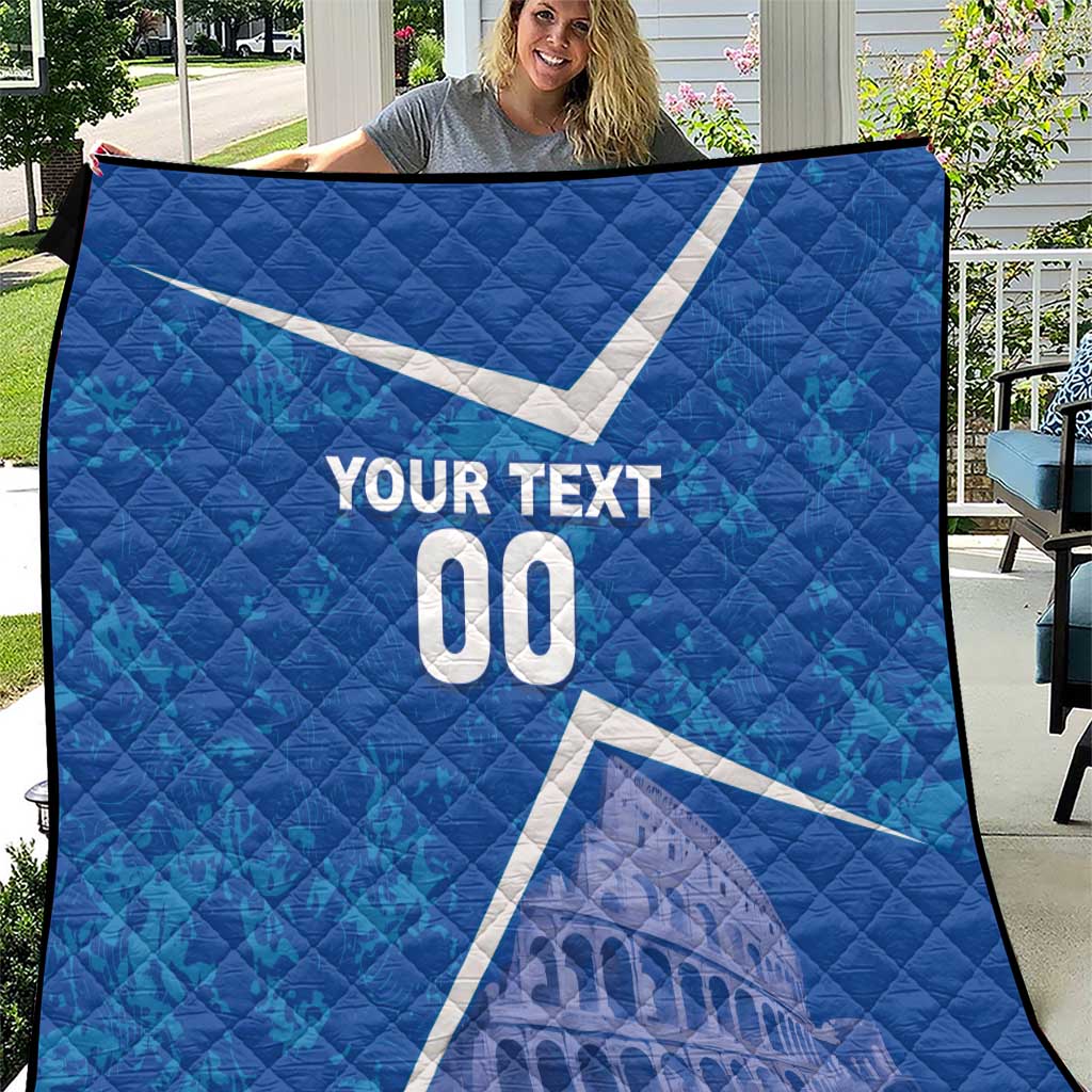 Custom Italy Football Quilt With Colosseum - Wonder Print Shop