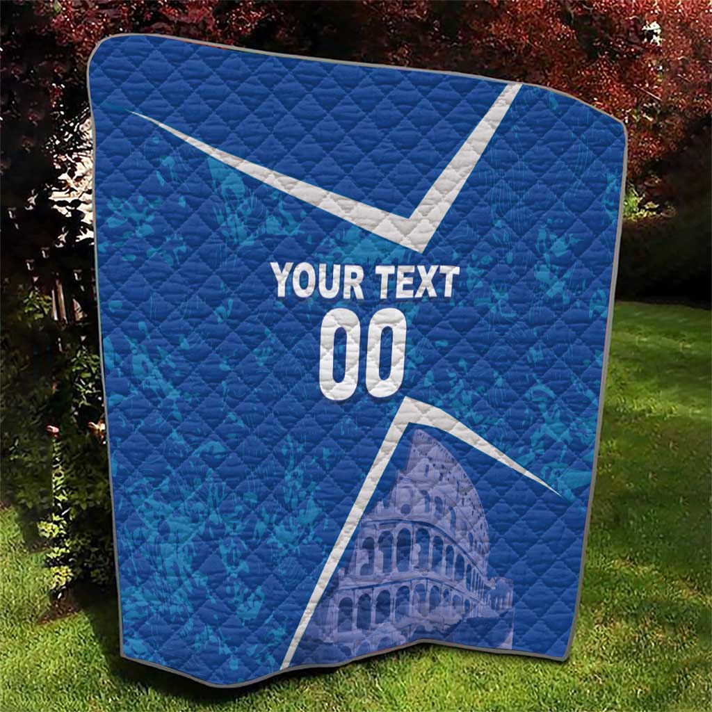 Custom Italy Football Quilt With Colosseum - Wonder Print Shop