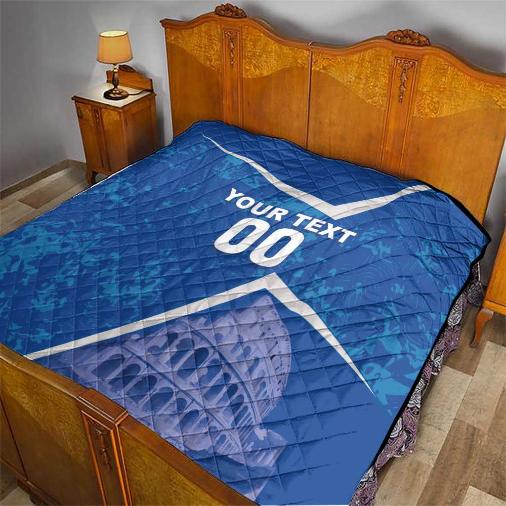 Custom Italy Football Quilt With Colosseum - Wonder Print Shop