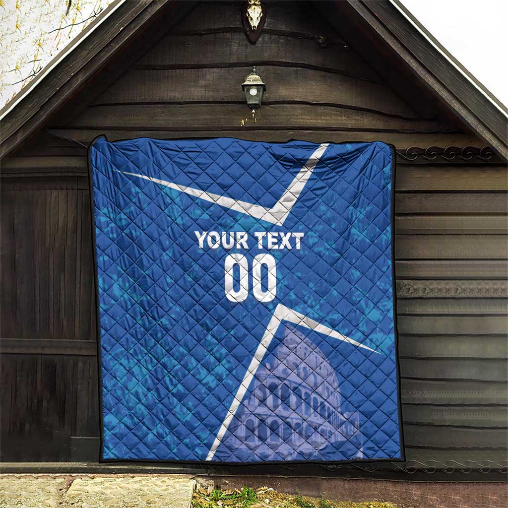 Custom Italy Football Quilt With Colosseum - Wonder Print Shop