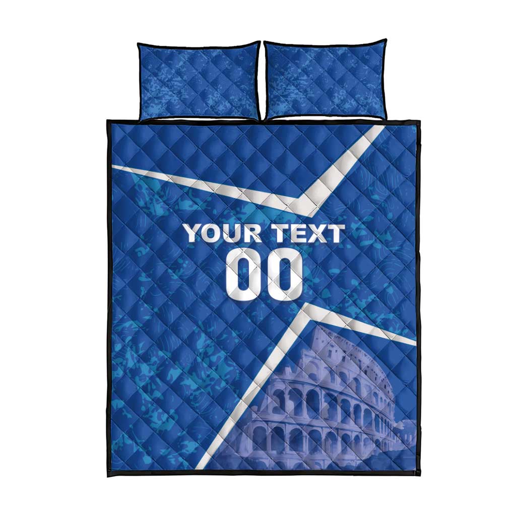 Custom Italy Football Quilt Bed Set With Colosseum - Wonder Print Shop