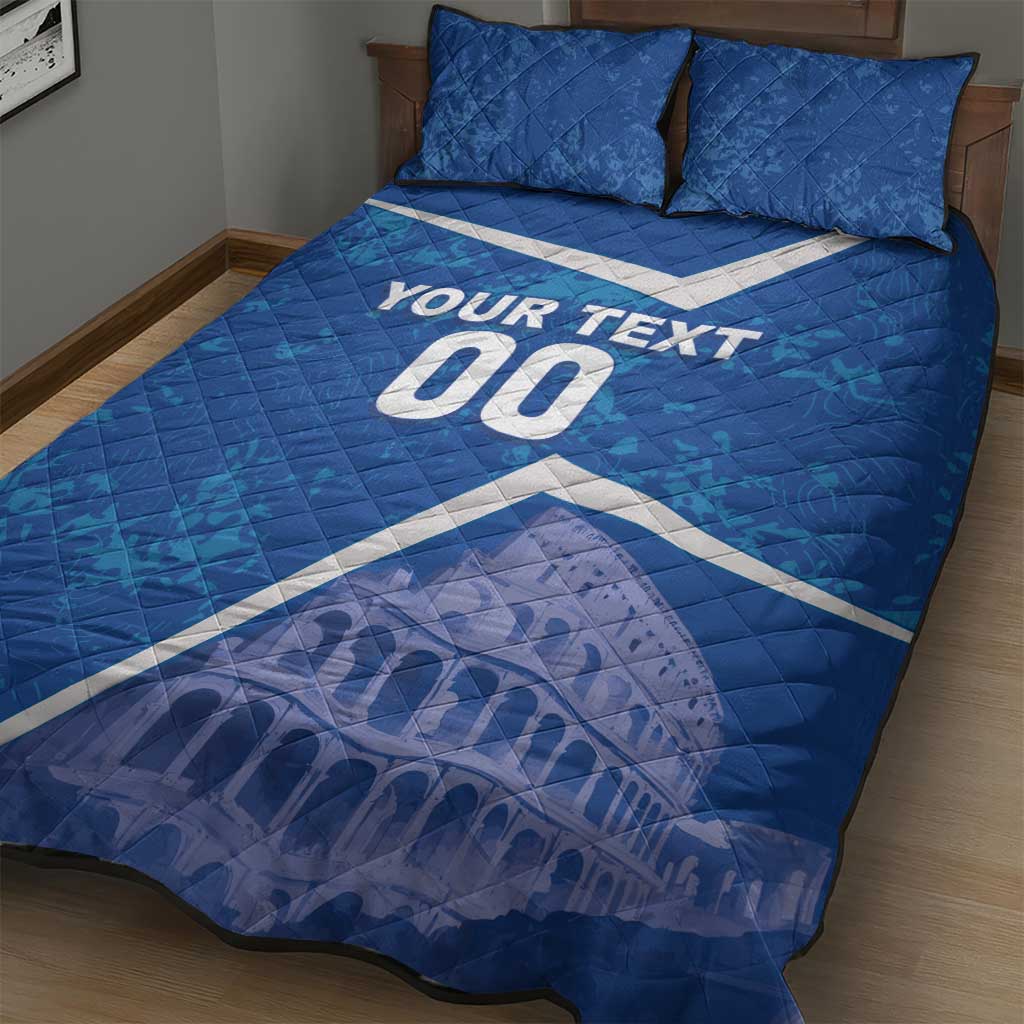 Custom Italy Football Quilt Bed Set With Colosseum - Wonder Print Shop
