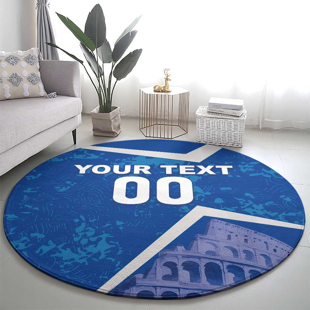 Custom Italy Football Round Carpet With Colosseum