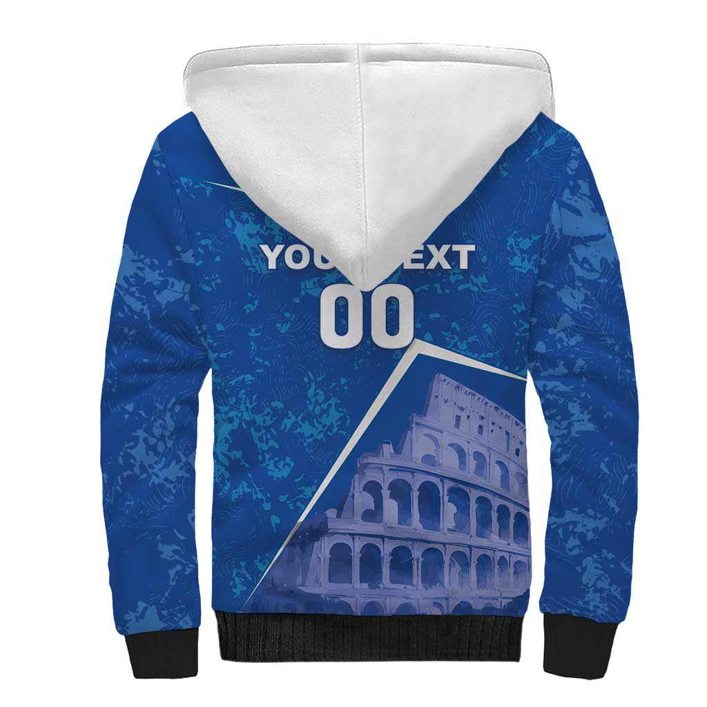 Custom Italy Football Sherpa Hoodie With Colosseum - Wonder Print Shop