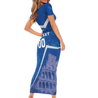 Custom Italy Football Short Sleeve Bodycon Dress With Colosseum - Wonder Print Shop