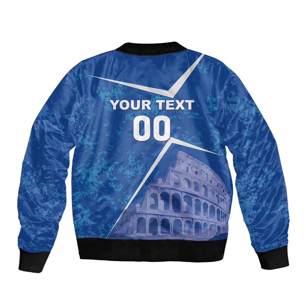 Custom Italy Football Sleeve Zip Bomber Jacket With Colosseum - Wonder Print Shop