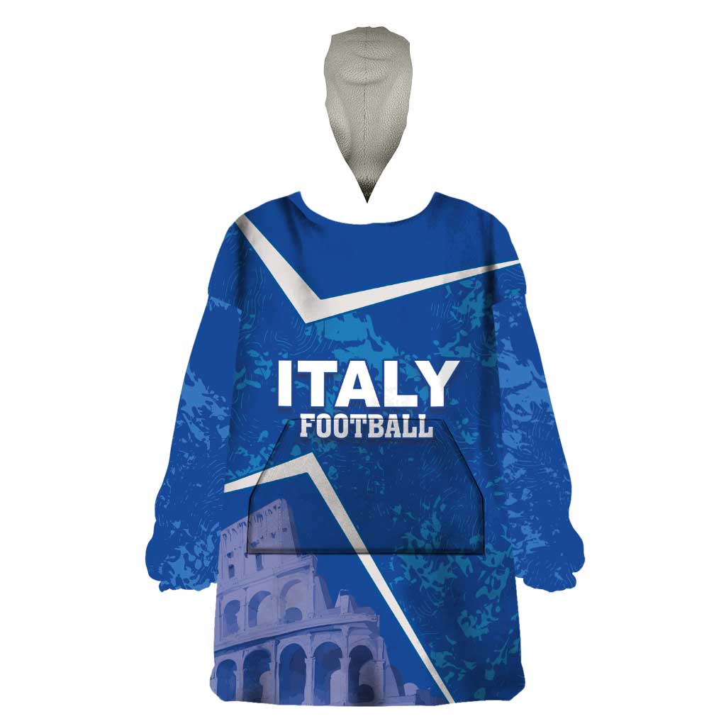 Custom Italy Football Wearable Blanket Hoodie With Colosseum - Wonder Print Shop